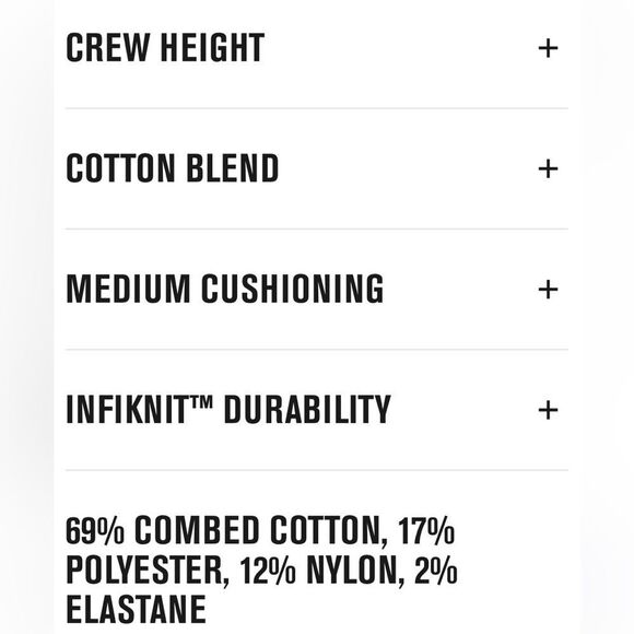 STANCE UNISEX SOCKS THE FLYNN IN CREW HEIGHT WITH INFIKNIT IN SIZE MEDIUM BLACK - Picture 5 of 8